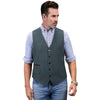 Tiavllya Tiavllya Vintage Classical Mens Regular Fit Tweed Herringbone V Neck Waistcoat
