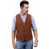 Tiavllya Tiavllya Vintage Classical Mens Regular Fit Tweed Herringbone V Neck Waistcoat