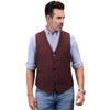 Tiavllya Tiavllya Vintage Classical Mens Regular Fit Tweed Herringbone V Neck Waistcoat