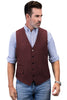 Tiavllya Tiavllya Vintage Classical Mens Regular Fit Tweed Herringbone V Neck Waistcoat
