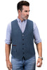 Tiavllya Tiavllya Vintage Classical Mens Regular Fit Tweed Herringbone V Neck Waistcoat