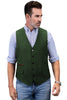 Tiavllya Tiavllya Vintage Classical Mens Regular Fit Tweed Herringbone V Neck Waistcoat
