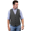 Tiavllya Tiavllya Vintage Classical Mens Regular Fit Tweed Herringbone V Neck Waistcoat