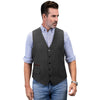 Tiavllya Tiavllya Vintage Classical Mens Regular Fit Tweed Herringbone V Neck Waistcoat