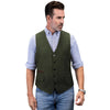 Tiavllya Tiavllya Vintage Classical Mens Regular Fit Tweed Herringbone V Neck Waistcoat