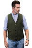 Tiavllya Tiavllya Vintage Classical Mens Regular Fit Tweed Herringbone V Neck Waistcoat