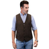 Tiavllya Tiavllya Vintage Classical Mens Regular Fit Tweed Herringbone V Neck Waistcoat