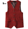 Tiavllya Tiavllya Vintage Classical Mens Regular Fit Tweed Herringbone V Neck Waistcoat