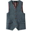 Tiavllya Tiavllya Vintage Classical Mens Regular Fit Tweed Herringbone V Neck Waistcoat