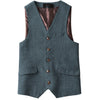 Tiavllya Tiavllya Vintage Classical Mens Regular Fit Tweed Herringbone V Neck Waistcoat