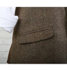Tiavllya Tiavllya Vintage Classical Mens Regular Fit Tweed Herringbone V Neck Waistcoat