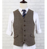 Tiavllya Tiavllya Vintage Classical Mens Regular Fit Tweed Herringbone V Neck Waistcoat