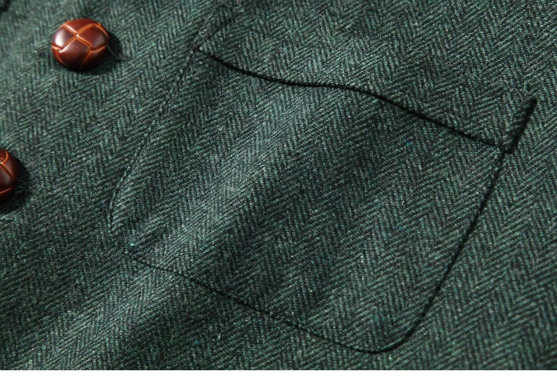 Tiavllya Tiavllya Vintage Classical Mens Regular Fit Tweed Herringbone V Neck Waistcoat