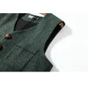Tiavllya Tiavllya Vintage Classical Mens Regular Fit Tweed Herringbone V Neck Waistcoat