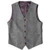 Tiavllya Tiavllya Vintage Classical Mens Regular Fit Tweed Herringbone V Neck Waistcoat