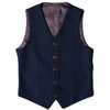 Tiavllya Tiavllya Vintage Classical Mens Regular Fit Tweed Herringbone V Neck Waistcoat
