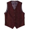 Tiavllya Tiavllya Vintage Classical Mens Regular Fit Tweed Herringbone V Neck Waistcoat