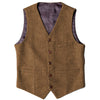Tiavllya Tiavllya Vintage Classical Mens Regular Fit Tweed Herringbone V Neck Waistcoat
