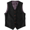 Tiavllya Tiavllya Vintage Classical Mens Regular Fit Tweed Herringbone V Neck Waistcoat