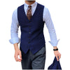 Tiavllya Tiavllya Vintage Classical Mens Regular Fit Tweed Herringbone V Neck Waistcoat