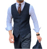 Tiavllya Tiavllya Vintage Classical Mens Regular Fit Tweed Herringbone V Neck Waistcoat