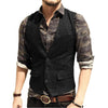 Tiavllya Tiavllya Vintage Classical Mens Regular Fit Tweed Herringbone V Neck Waistcoat
