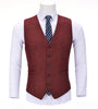 Tiavllya Tiavllya Vintage Classical Mens Regular Fit Tweed Herringbone V Neck Waistcoat