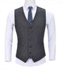Tiavllya Tiavllya Vintage Classical Mens Regular Fit Tweed Herringbone V Neck Waistcoat