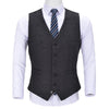 Tiavllya Tiavllya Vintage Classical Mens Regular Fit Tweed Herringbone V Neck Waistcoat