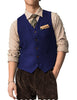 Tiavllya Tiavllya Vintage Classical Mens Regular Fit Tweed Herringbone V Neck Waistcoat
