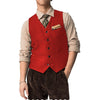 Tiavllya Tiavllya Vintage Classical Mens Regular Fit Tweed Herringbone V Neck Waistcoat