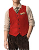 Tiavllya Tiavllya Vintage Classical Mens Regular Fit Tweed Herringbone V Neck Waistcoat
