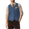Tiavllya Tiavllya Vintage Classical Mens Regular Fit Tweed Herringbone V Neck Waistcoat