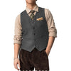Tiavllya Tiavllya Vintage Classical Mens Regular Fit Tweed Herringbone V Neck Waistcoat