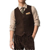 Tiavllya Tiavllya Vintage Classical Mens Regular Fit Tweed Herringbone V Neck Waistcoat