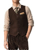 Tiavllya Tiavllya Vintage Classical Mens Regular Fit Tweed Herringbone V Neck Waistcoat