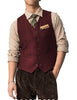 Tiavllya Tiavllya Vintage Classical Mens Regular Fit Tweed Herringbone V Neck Waistcoat