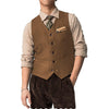 Tiavllya Tiavllya Vintage Classical Mens Regular Fit Tweed Herringbone V Neck Waistcoat
