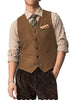 Tiavllya Tiavllya Vintage Classical Mens Regular Fit Tweed Herringbone V Neck Waistcoat