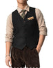 Tiavllya Tiavllya Vintage Classical Mens Regular Fit Tweed Herringbone V Neck Waistcoat