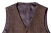 Tiavllya Tiavllya Vintage Classical Mens Regular Fit Tweed Herringbone V Neck Waistcoat