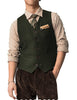 Tiavllya Tiavllya Vintage Classical Mens Regular Fit Tweed Herringbone V Neck Waistcoat