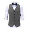 Tiavllya Tiavllya Vintage Classical Mens Regular Fit Tweed Herringbone V Neck Waistcoat