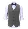 Tiavllya Tiavllya Vintage Classical Mens Regular Fit Tweed Herringbone V Neck Waistcoat