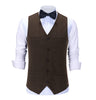Tiavllya Tiavllya Vintage Classical Mens Regular Fit Tweed Herringbone V Neck Waistcoat