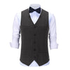 Tiavllya Tiavllya Vintage Classical Mens Regular Fit Tweed Herringbone V Neck Waistcoat