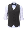 Tiavllya Tiavllya Vintage Classical Mens Regular Fit Tweed Herringbone V Neck Waistcoat