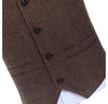 Tiavllya Tiavllya Vintage Classical Mens Regular Fit Tweed Herringbone V Neck Waistcoat