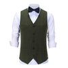 Tiavllya Tiavllya Vintage Classical Mens Regular Fit Tweed Herringbone V Neck Waistcoat