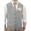 Tiavllya Tiavllya Vintage Classical Mens Regular Fit Tweed Herringbone V Neck Waistcoat